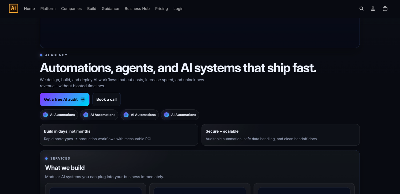 AI Agency theme preview